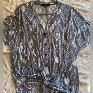 Women’s button up tie waist top